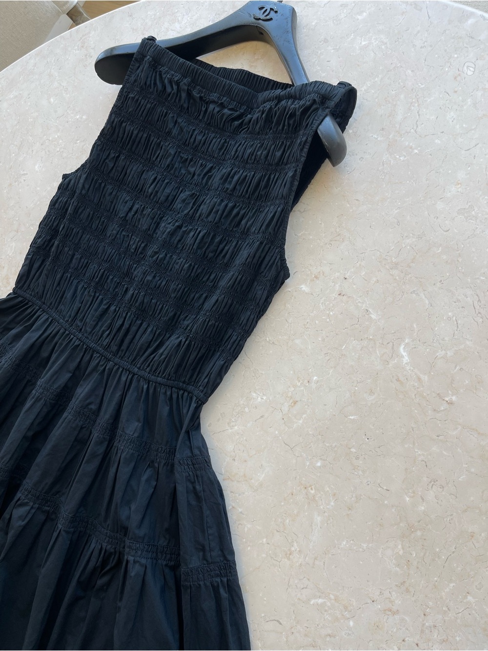 DOEN Melie Shirred Paneled Pleated Organic Cotton-Poplin Midi Dress Size L - Picture 13 of 16